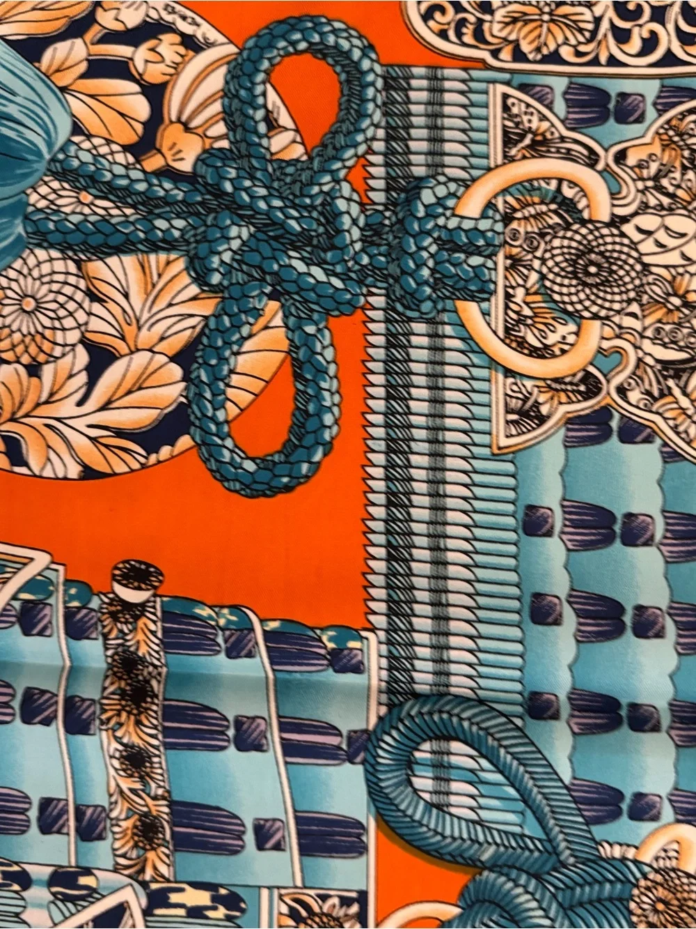 Luxury 90cm Silk Samurai Scarf